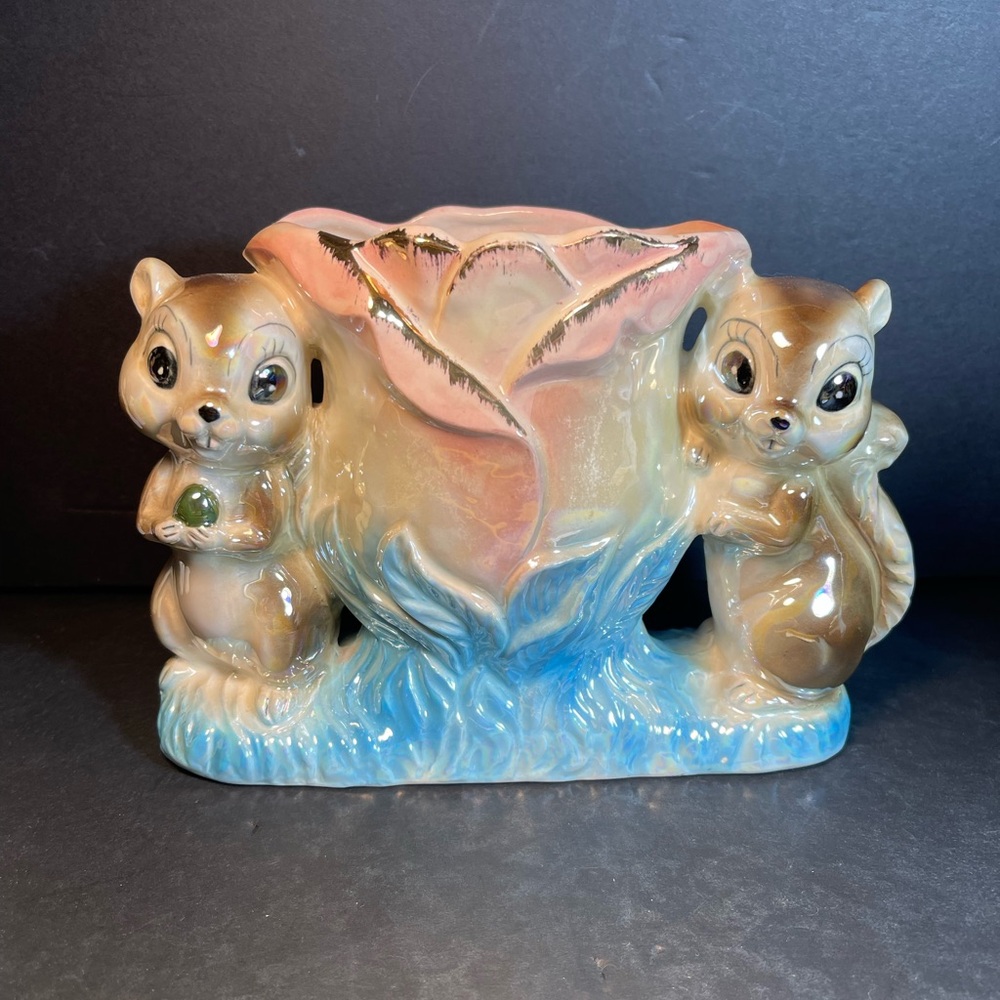 Vtg Relpo Rubens Planter Bunny Rabbit Tulip Nursery T80